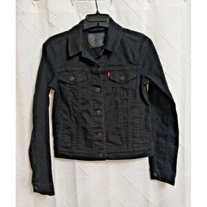 Levis black trucker jacket sz xs womens Metal buttons